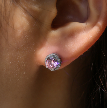 Earrings studded with colored zircon - ea072