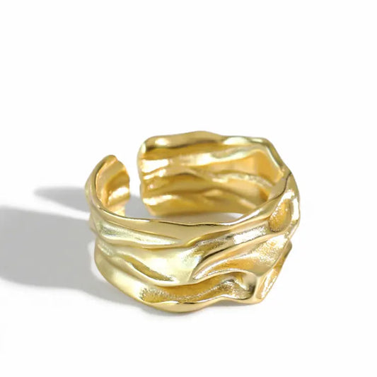 Steel gold ring - R186