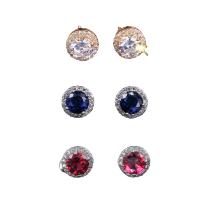 Earrings studded with colored zircon - ea072