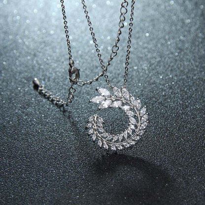 Necklace with zircon rim - ne099
