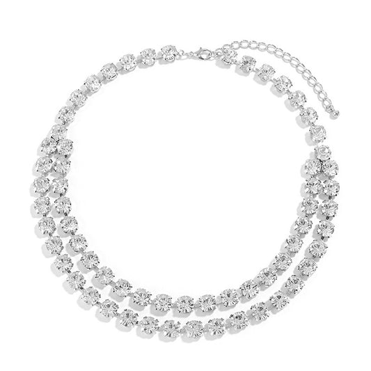 Double necklace with crystals -ne369