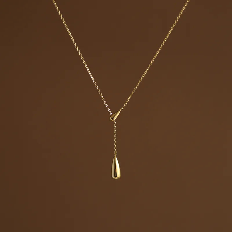 Gold Plated Steel Pendant Necklace - NE436