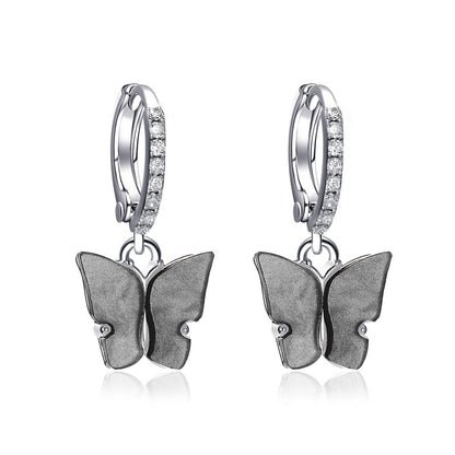 Acrylic butterfly and rhinestone earrings - ea271