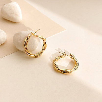 TWISTED GOLD HOOPS