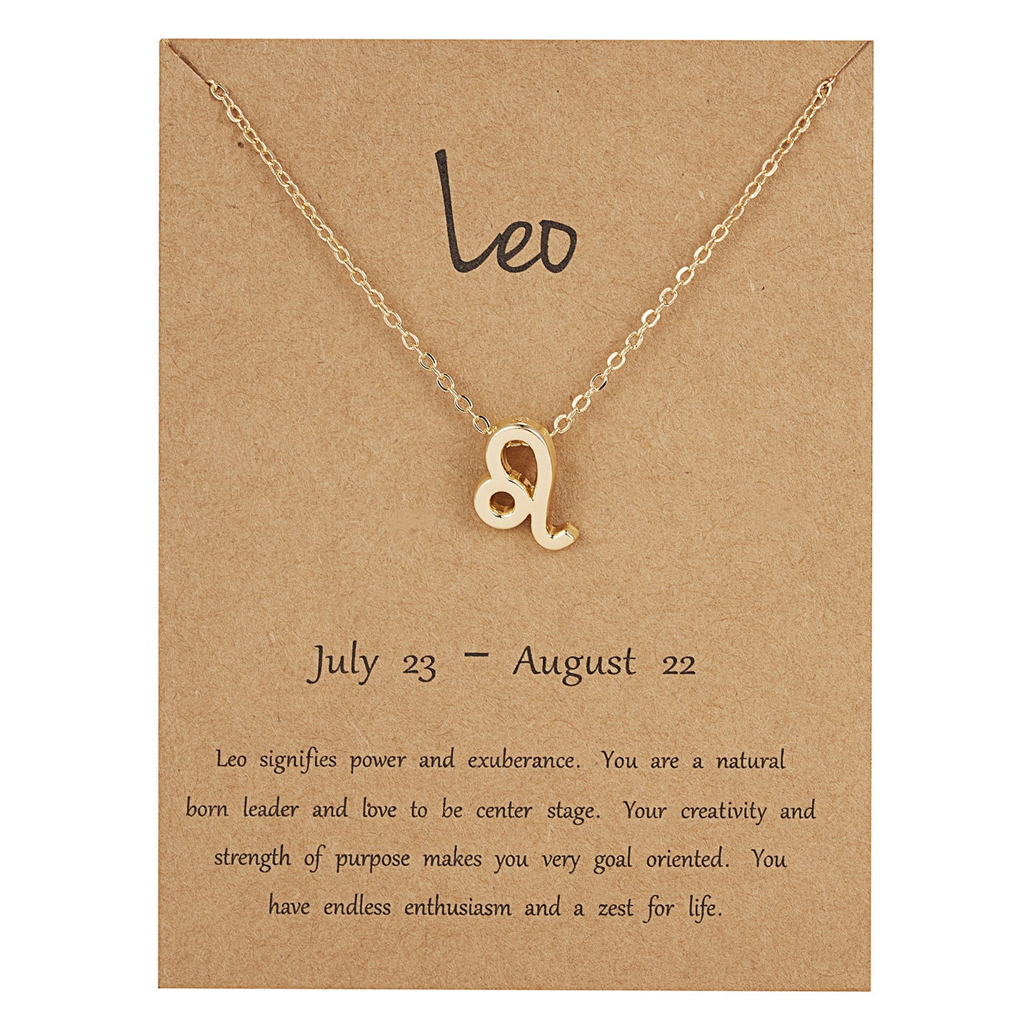 Zodiac necklace on a card - ne481