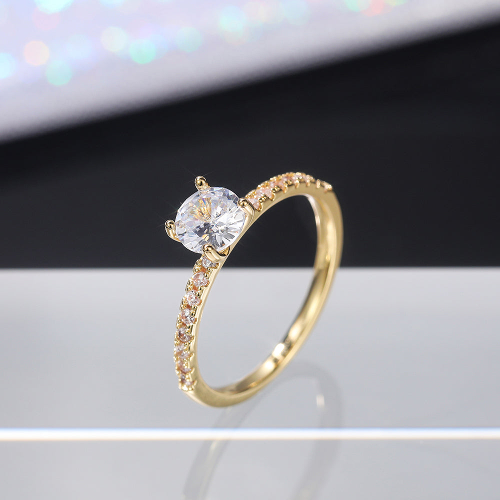 Single stone gold ring - R103