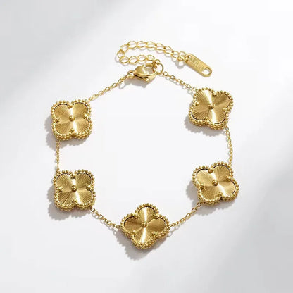 Bracelet with circular crosses in steel in gold - BR146