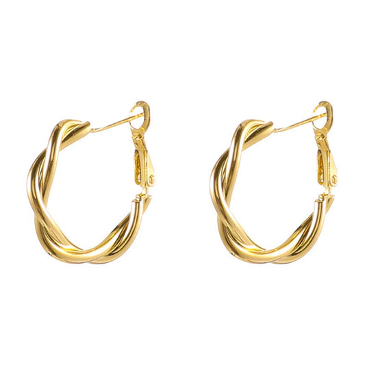Gold hoop earrings - ea214