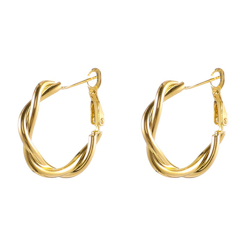 Gold hoop earrings - ea214