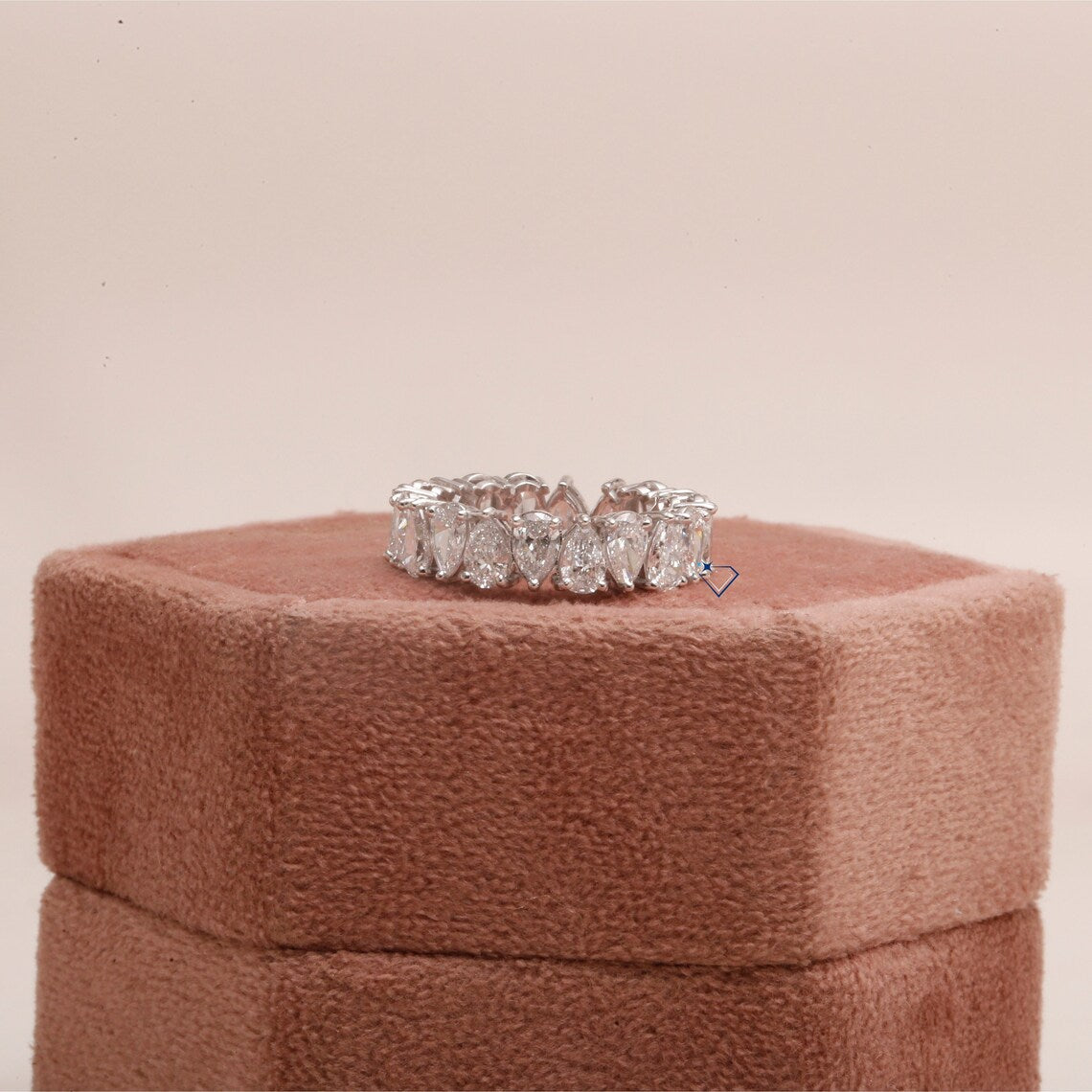 Band ring with zircon tears - R126