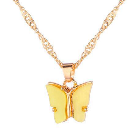 Acrylic Butterfly Necklace - NE343