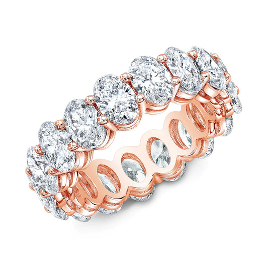 Band ring with oval zircon in rose gold - R062