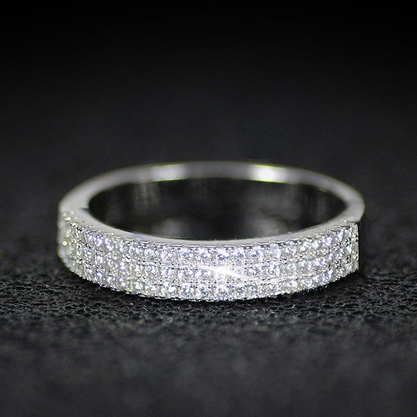 White zircon wedding ring - R175