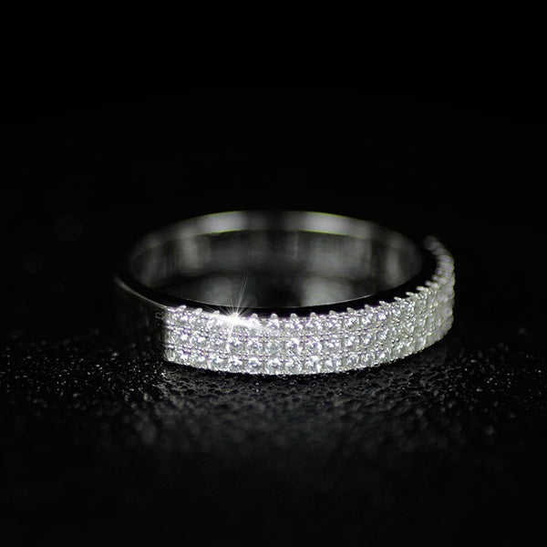 Anillo de boda con circonita blanca - R175